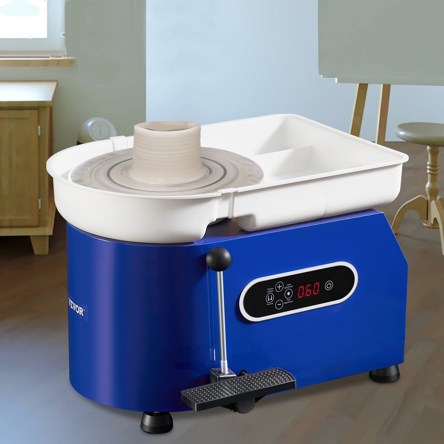 VEVOR 11in Pottery Wheel for Adults Beginners, 450W Ceramic Wheel Forming Machine With LCD Touch Screen, Adjustable 60-300RPM Speed Handle and Foot Pedal Control, 32PCS Accessory Tools Kit, Craft Gift