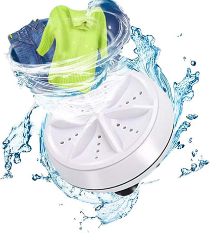 WAQIA Mini Washing Machine - Portable Ultrasonic Turbine Washer with USB for Travel, Business Trip, or College Rooms