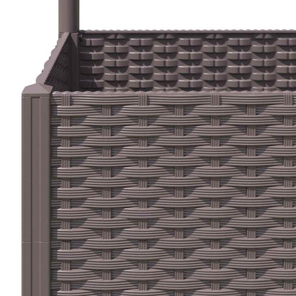 Foknhdi Large Outdoor Planter Box with Trellis 47.2 x 15.7 x 53.5 in Brown UV-Resistant Polypropylene Raised Garden Bed for Patio Balcony Gardening