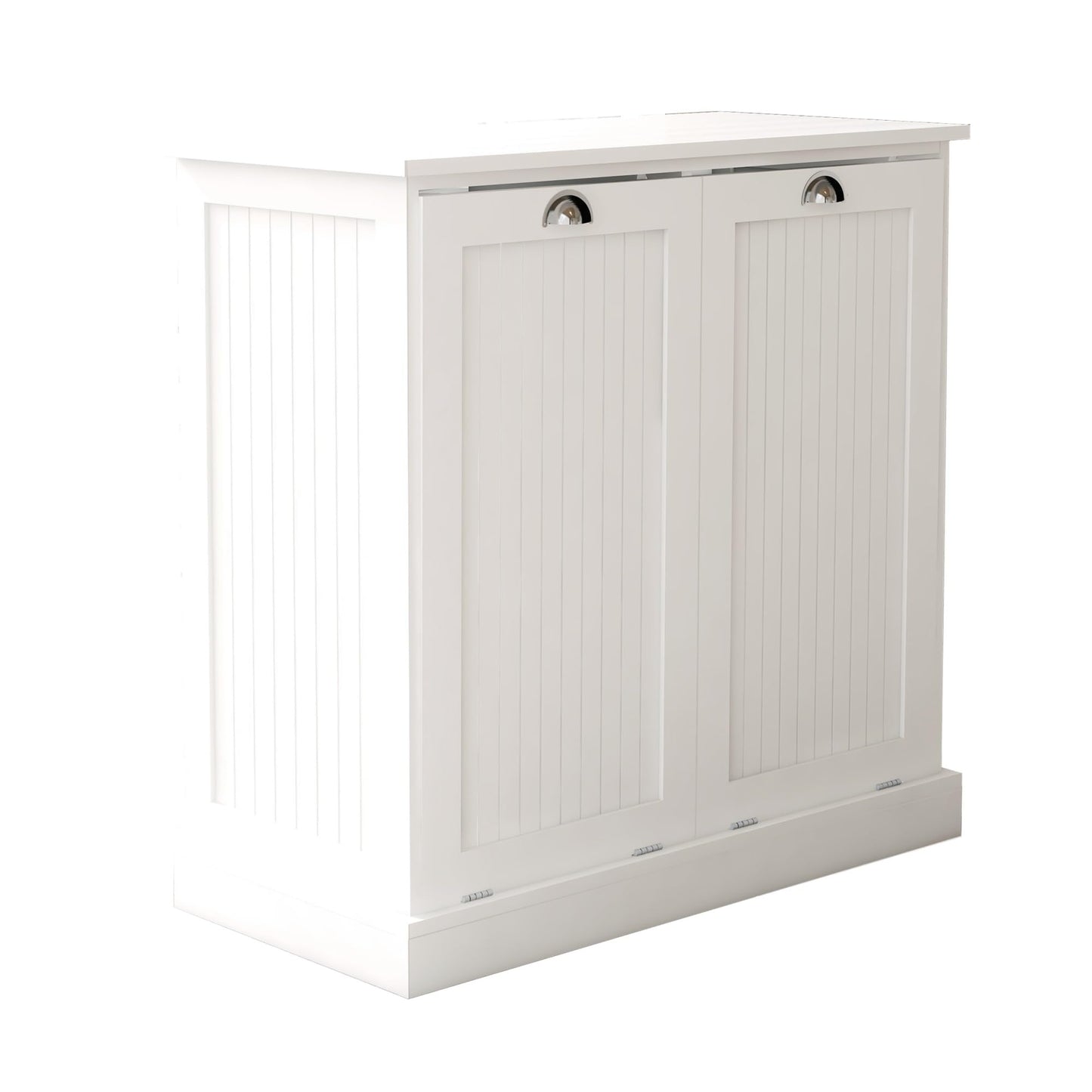 Contemporary Storage Cabinet, Two-Compartment Tilt-Out Laundry Sorter Cabinet, for Bathroom Hallway,for Kitchen Home