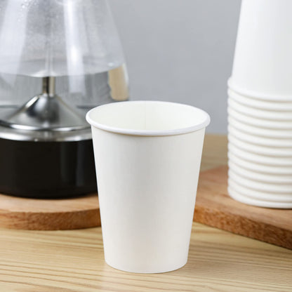 RACETOP Hot Paper Coffee Cups 12 oz [300 Pack], Disposable Coffee Cups 12 oz, Upgraded Weight Of Paper, White