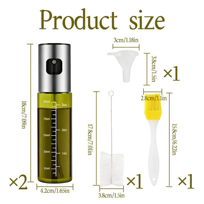 Gyinere 2 Pcs Oil Sprayer For Cooking,Olive Oil Sprayer,Light-Proof 100ml Food Oil Dispenser For Kitchen,For Kitchen Gadgets, Air Fryer,Salad, Frying,Bbq
