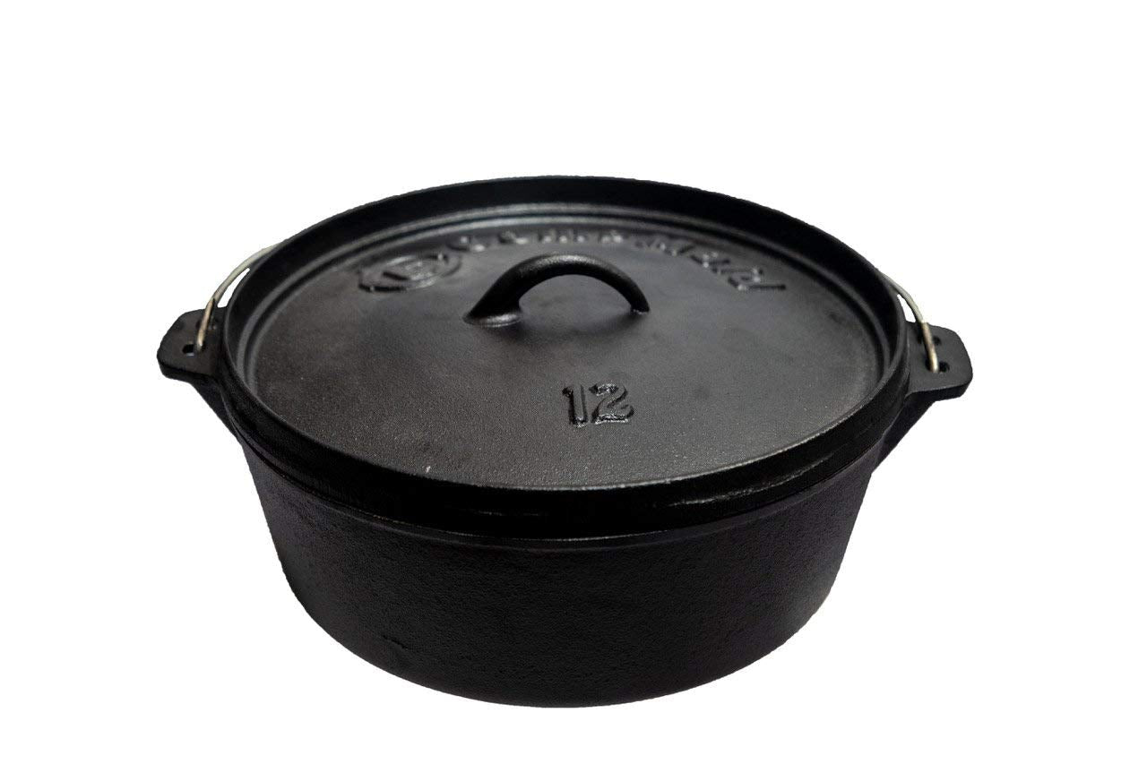 CampMaid Outdoor Cooking Set - Dutch Oven and Tools Set - Charcoal Holder & Cast Iron Grill Accessories - Camping Grill Set - Outdoor Cooking Essentials - Camp Kitchen Equipment - (8 Piece Set)