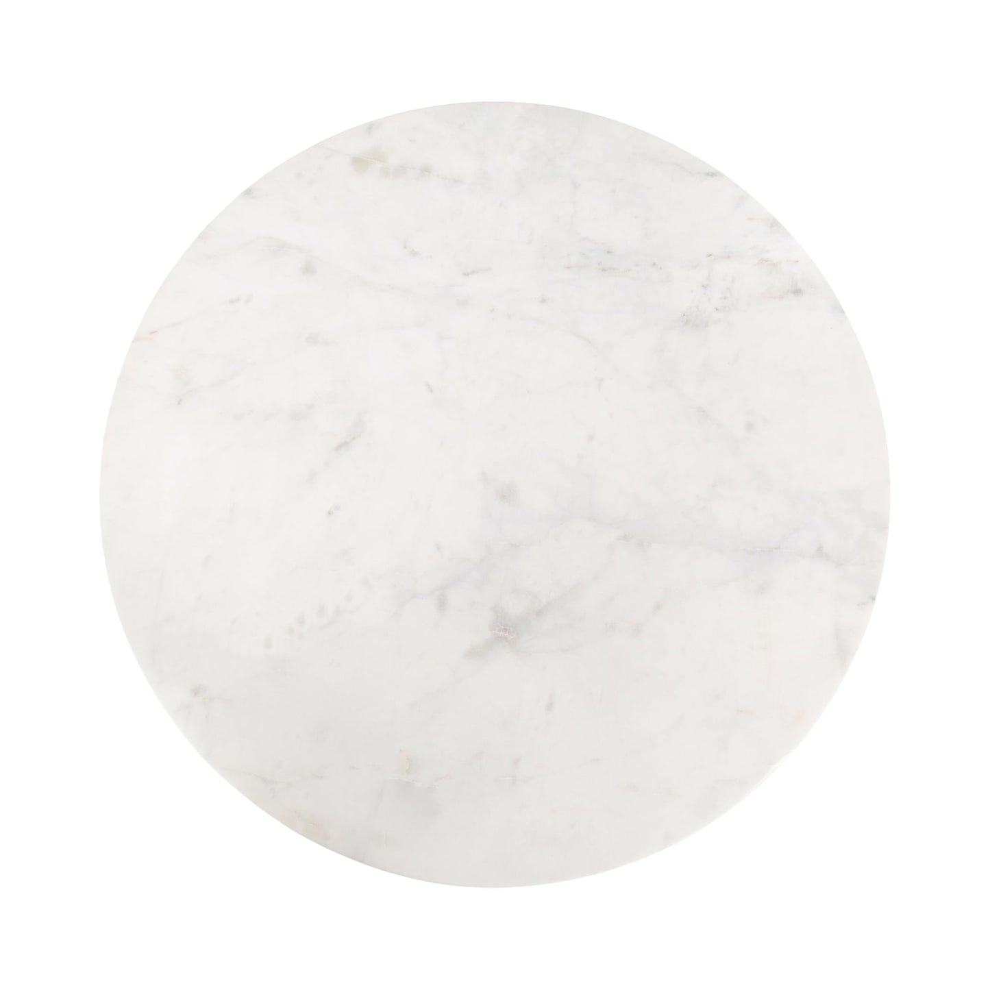 Kate and Laurel Soleyn Coastal Wood and Authentic Marble Side Table, 20 x 20 x 24, White Marble and Light Natural, Round Marble End Table for Use as Bedroom Nightstand or Living Room Accent