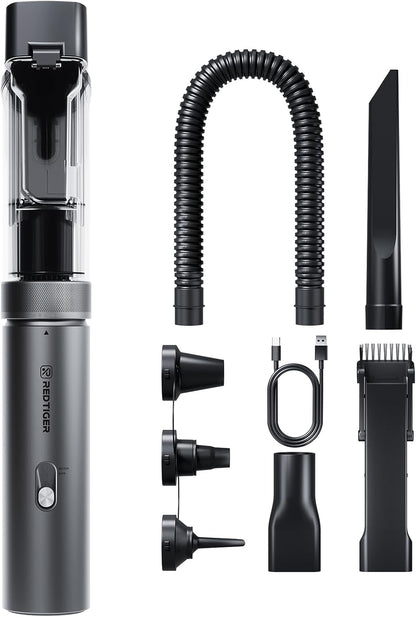 REDTIGER Cordless Car Vacuum - 21000PA Portable Handheld Cleaner with 70 Min Runtime | Fast USB-C Charge, Lightweight 4-in-1 Design