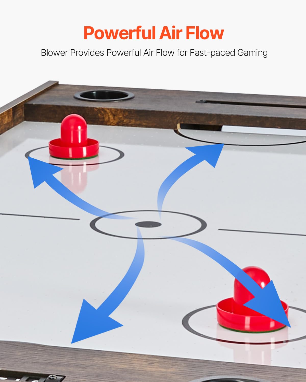 VEVOR 3-in-1 Combo Game Table Set, 54" Air Hockey Table, Multi Combination Table with Air Hockey, Ping Pong, Foosball, Pushers & Pucks, Air Powered Arcade Hockey Table for Family Game Room Office