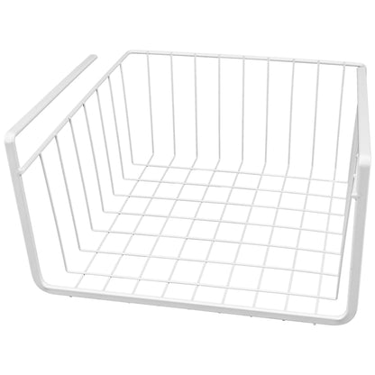 Southern Homewares White Wire Under Shelf Storage Basket Set – 4-Piece Under Cabinet Hanging Storage for Kitchen, Pantry, Organization (10.25" L x 10" W x 4.63" H, 1, Pack of 2)