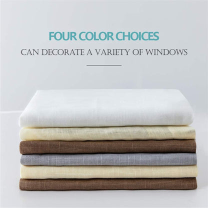 Cozynight White Sheer Tier Curtains, 36 Inch Length Linen Curtain Sheers for Kitchen, Bathroom, Cafe - 2 Panels