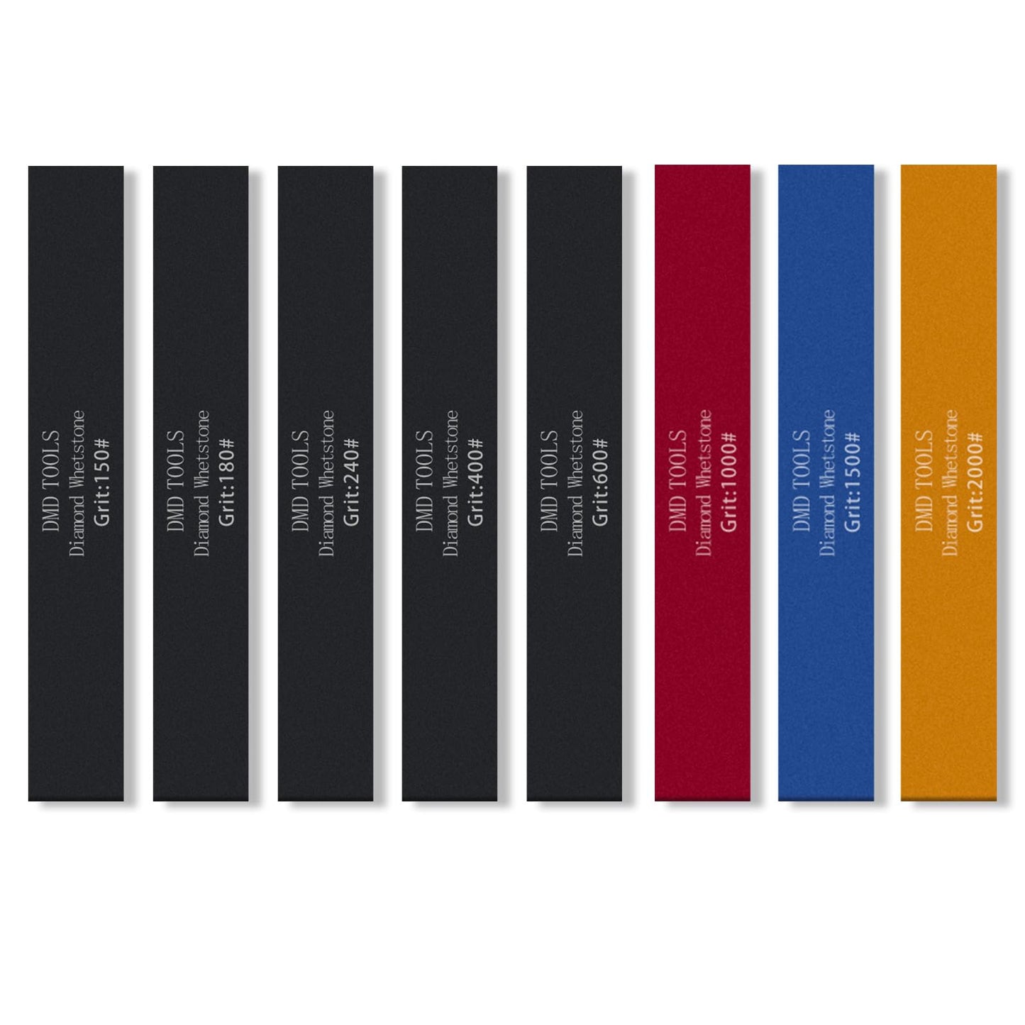 DMD 11-Piece Diamond Sharpening Stone Set | Knife Sharpening Kit with 150#–1500# Grits, Ceramic Stone, Leather Strop & Polishing Compounds | Professional Sharpening System for Kitchen & Outdoor Knives