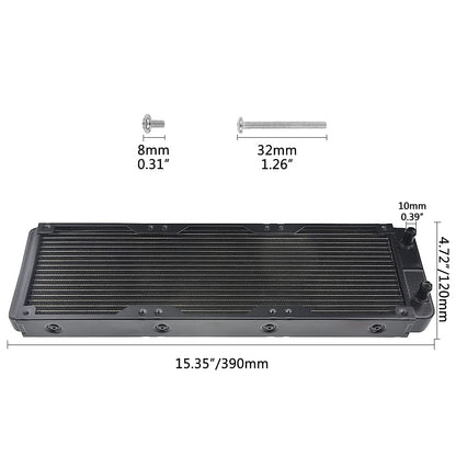 BXQINLENX 18 Pipe Aluminum Heat Exchanger Radiator for PC CPU CO2 Laser Water Cool System Computer 360mm(A)