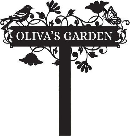 Personalized Metal Garden Sign - Custom Garden Stake | Unique Outdoor Decor for Gardeners