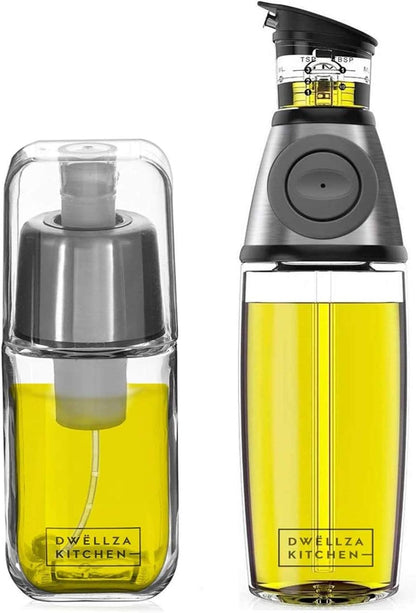 17 Oz. 6 Oz. Set DWLLZA KITCHEN Olive Oil Dispenser Bottle For Kitchen & Sprayer For Cooking - Glass Cooking Oil/Syrup