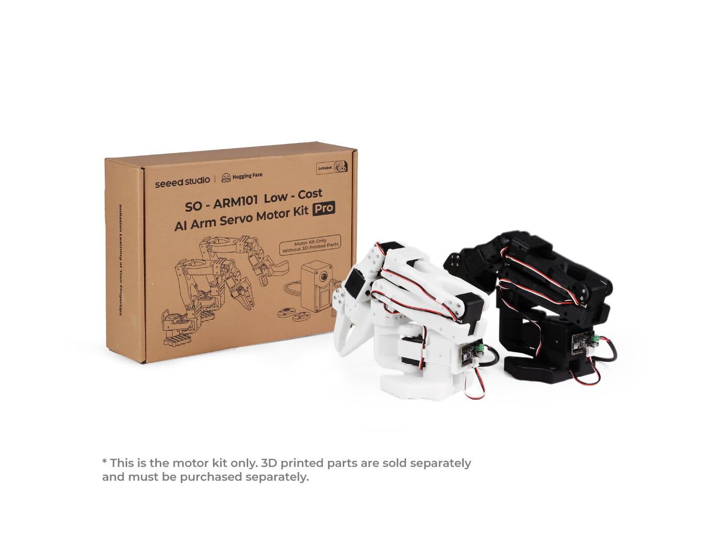 AI Robotic Arm Kit with Servo Motors – LeRobot SO-ARM101 Pro Low-Cost (Without 3D Printed Parts) | 6-DOF, Open-Source, Compatible with NVIDIA Jetson