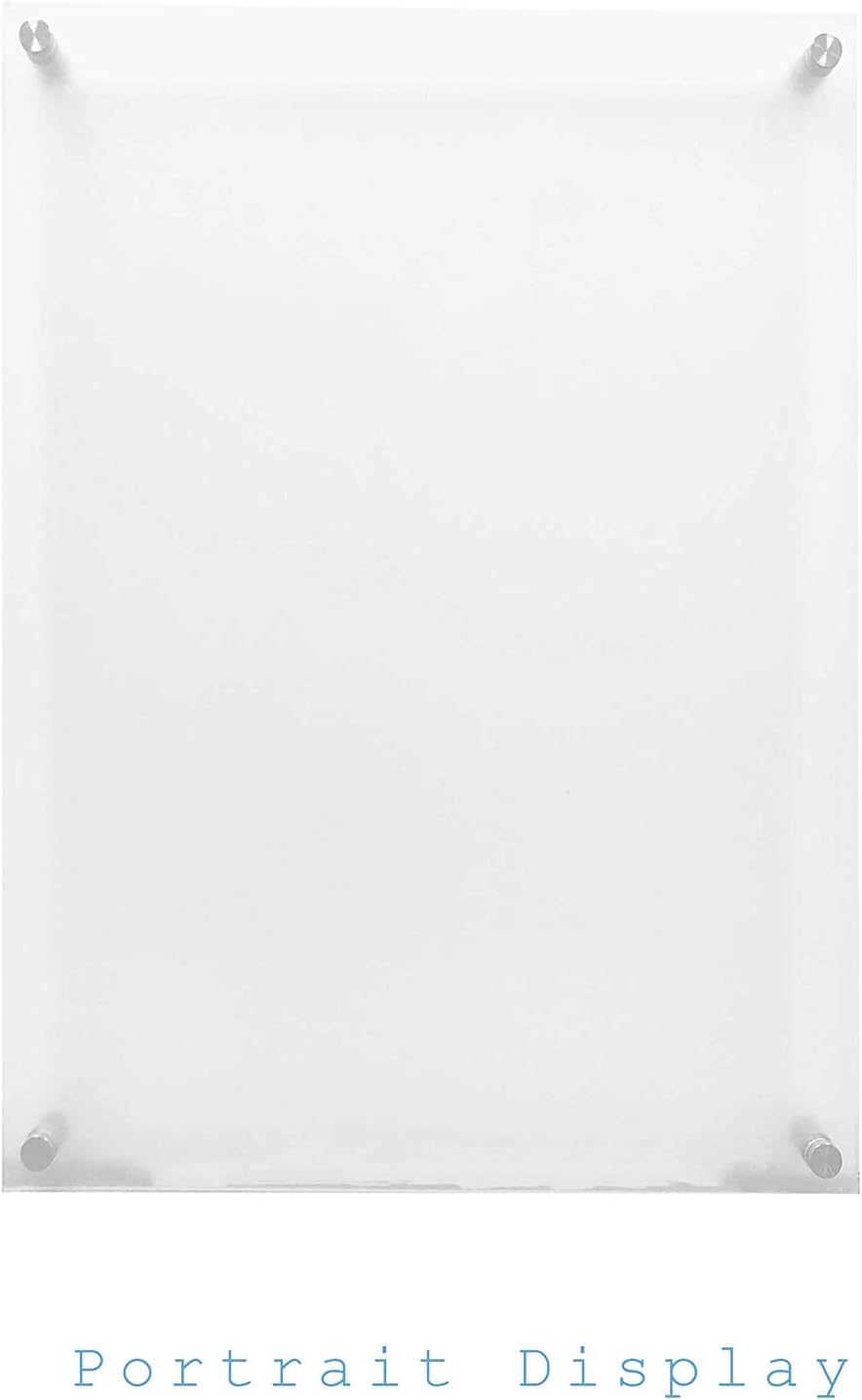 5x7 Floating Acrylic Picture Frame with Chrome Standoff, Double Panel Wall Mount for Picture Up To 5x7 Inches.