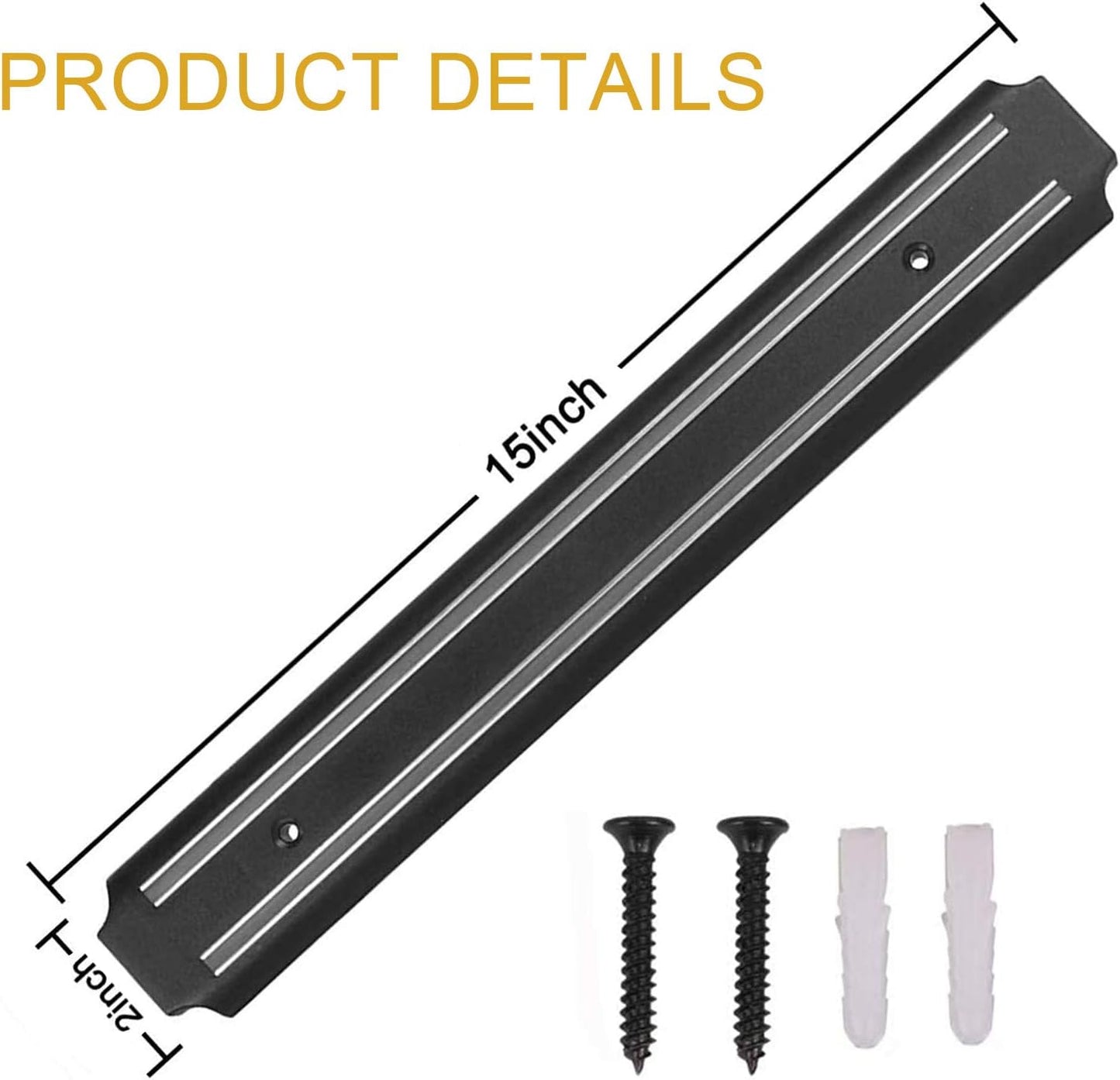 Magnetic Knife Storage Strip, Knife Holder Rack, Kitchen Utensil Tool Holder, Multipurpose Magnetic Knife Rack (15 Inch)