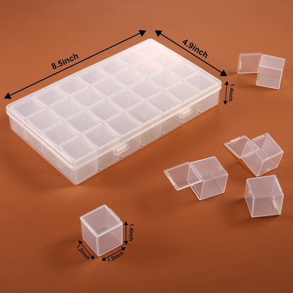 Blulu 84 Grids Large Separate Beads Organizer Storage Embroidery Box Diamond Painting Accessories DIY Diamond Painting Kit Bead Organizer Storage Box, Each 28 Grids