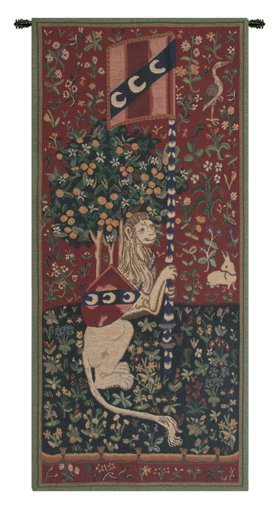 C Charlotte Home Furnishings Inc Portiere du Lion Belgian Tapestry Wall Hanging | Viscose Cotton and Polyester Blend Wall Art | 46 in. x 21 in | Home Decor Accents
