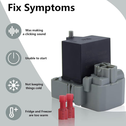 W10189190 TSD2 Refrigerator Compressor Overload Start Relay Combination W10662129 Capacitor by PANDEELS, Replacement