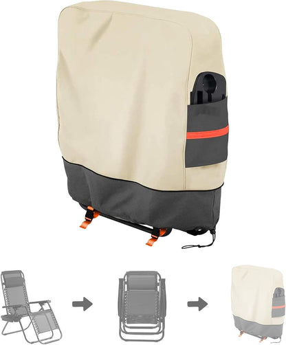 (1PC) SOKINGCOVER Zero Gravity Chair Covers - Outdoor Folding Chair Cover, Waterproof Folding Recliner Chair Cover