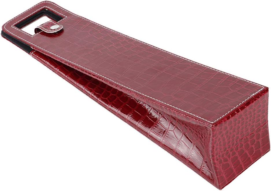 Wine Tote Bag, 1 Bottle PU Reusable Leather Insulated Carrier for Champagne, Beer Gift Bags (Red)