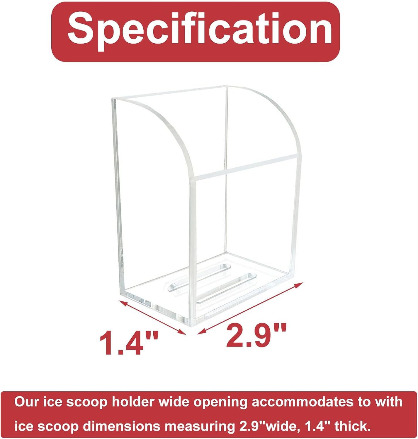PIAOLGYI Ice Scoop with Holder for Ice Machine, Freezer Scooper Accessory Compatible with Ice Maker