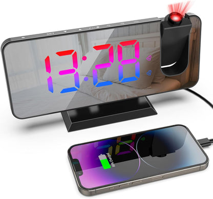 Digital Projection Alarm Clock, Ceiling Projector Clock for Bedroom, Digital Alarm Clock Projects Time on Ceiling