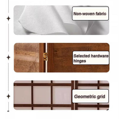 Folding Japanese Shoji Screen Partition, Portable Room Divider for Home Office, Dining Room, and Bedroom