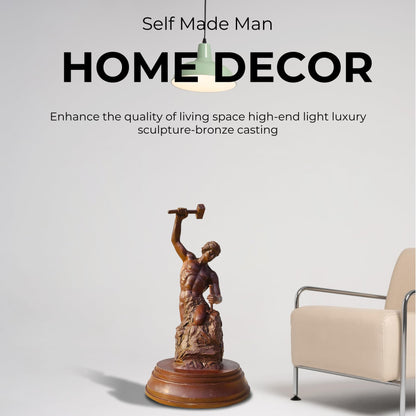 YouFine Bronze Statue and Sculpture of Self Made Man 17.7″ Height Male Figure Sculpture for Bronze Decoration in Home Office and Librarie