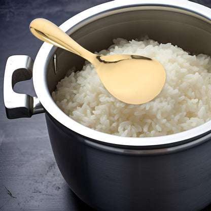 DOITOOL Golden Rice Spoon Stainless Steel Rice Paddle Non- stick Rice Serving Spoon Mashed Potato Scoop Rice Spatula Gold Rice Scooper Japanese Rice Cooker