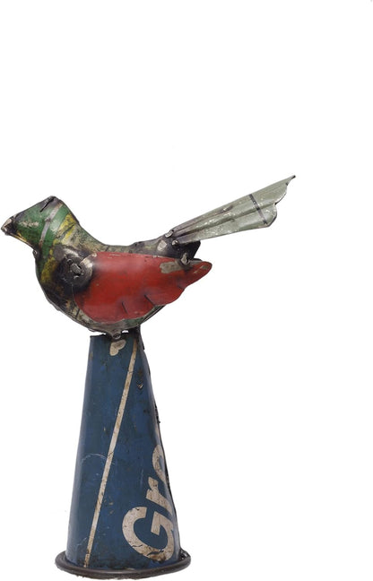 DeKulture Recycled Iron Bird Bottle Topper - Decorative Wine Bottle Cover (5.5x2.5x6 Inches)