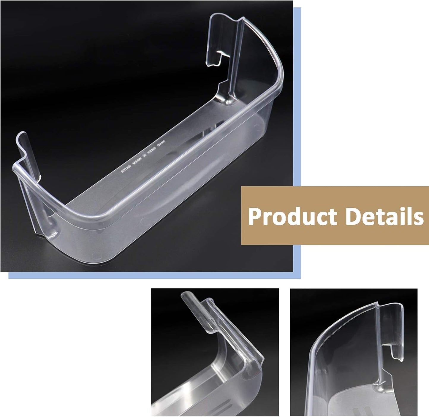 240323002 Refrigerator Door Bin Shelf for Frigidaire or Electrolux, Clear, Bottom 2 Shelves, Replaces PS429725