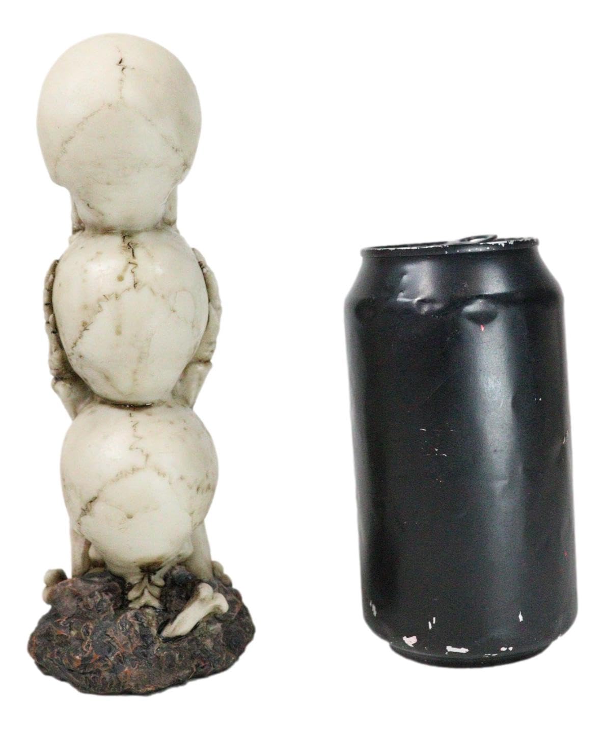 Ebros Triple Stacked Funny See Hear Speak No Evil Skulls Figurine for Scary Halloween Decorations and Spooky Macabre Graveyard Ossuary Skeletons Statue