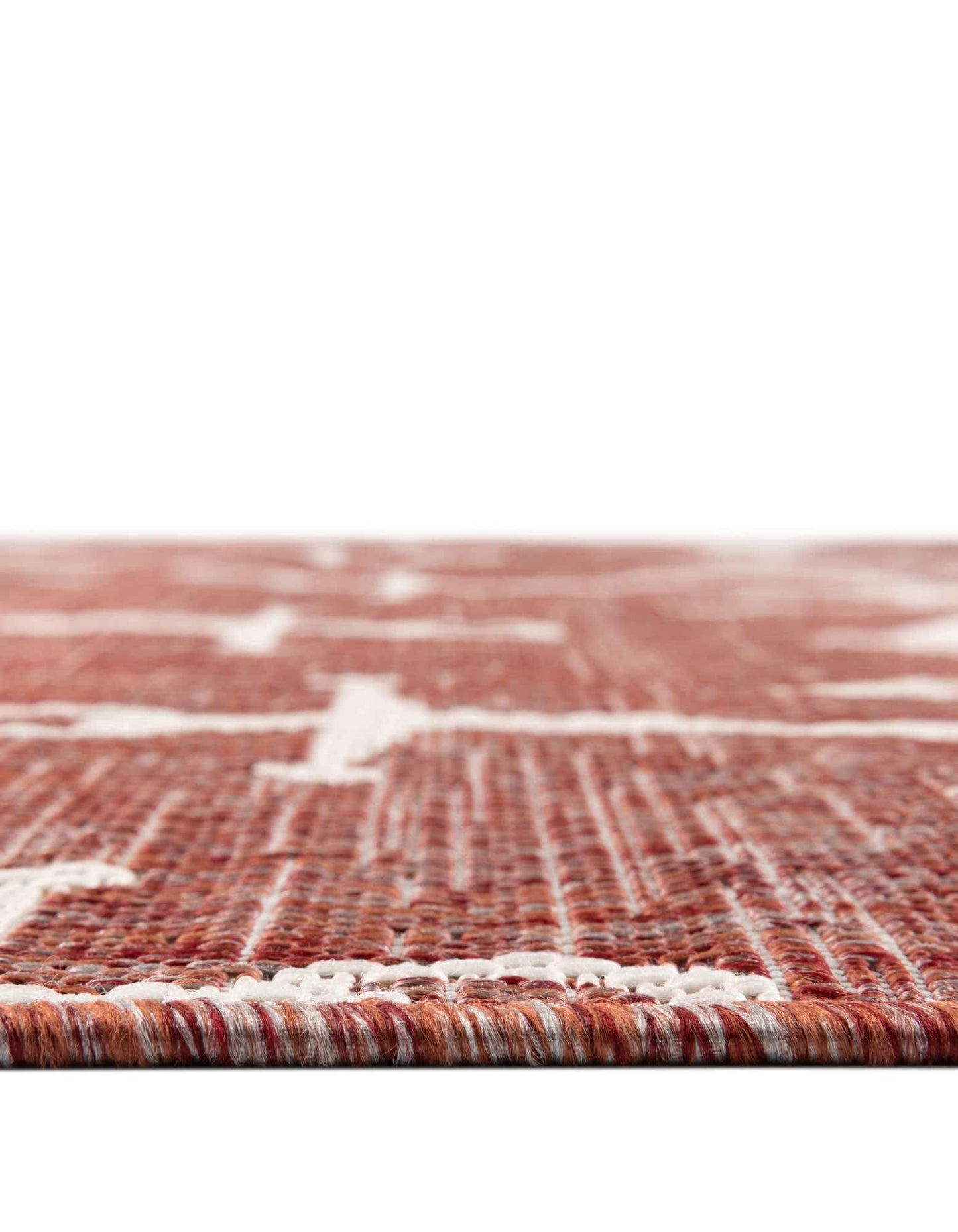 Unique Loom Outdoor Coastal Collection Area Rug - Ahoy (10' x 13' 1" Rectangle, Rust Red/ Ivory)