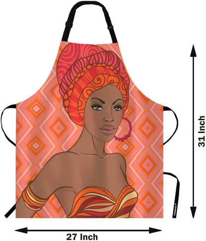 WONDERTIFY Sexy Woman Apron with Earrings and Red Hats, Adjustable Neck Bib for Men Women, Suitable for Kitchen Cooking