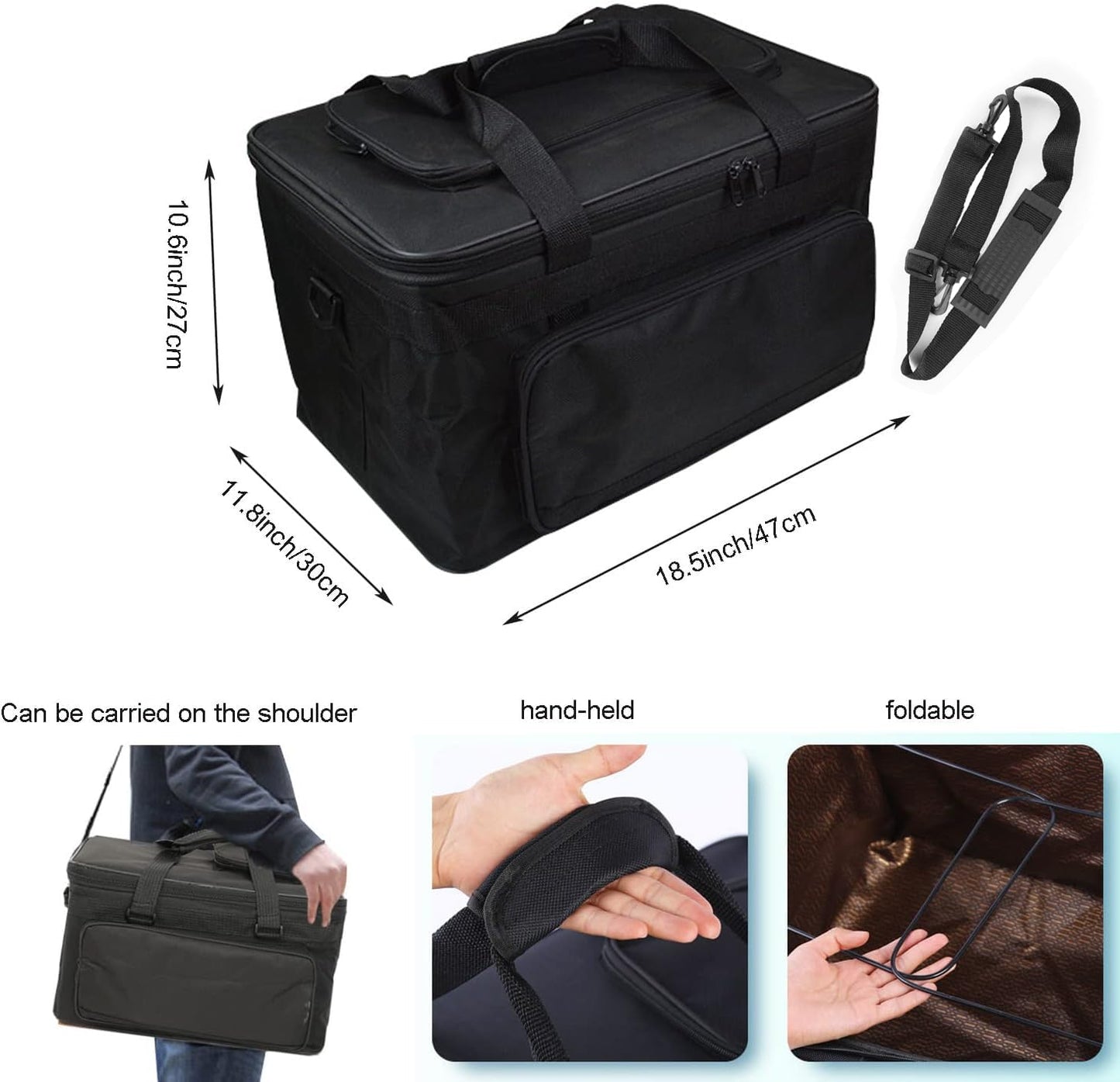Art and Craft Storage Organizer Bag Paint Art Supplies Storage Bag Arts Craft Tool Carrying Case Artist Paint Tool Box for Travel Foldable Waterproof Large Capacity Storage Tote Bag for Sewing