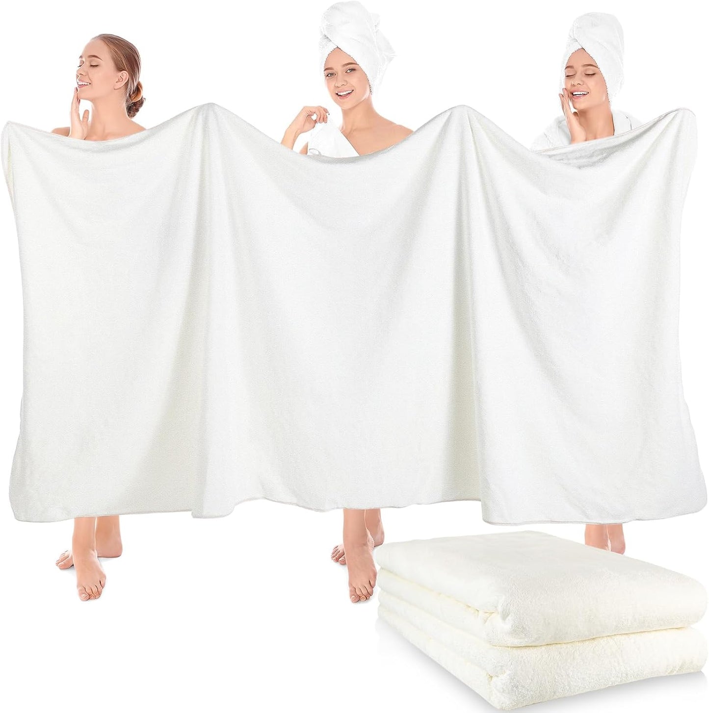 2 40 80 Inch 350gsm Preboun Pcs Oversized Fleece Bath Towels, x Bath Sheets Extra Large Microfiber Coral Velvet Highly