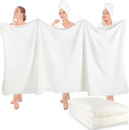 2 40 80 Inch 350gsm Preboun Pcs Oversized Fleece Bath Towels, x Bath Sheets Extra Large Microfiber Coral Velvet Highly
