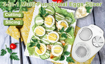 3 in 1 Egg Slicer for Kitchen – Multi-Functional Strawberry Banana Mushroom Cutter, ABS Safe Wire Blade, 3 Slice Modes, Dishwasher Safe, Lightweight 120 g, Gift for Salad Lover