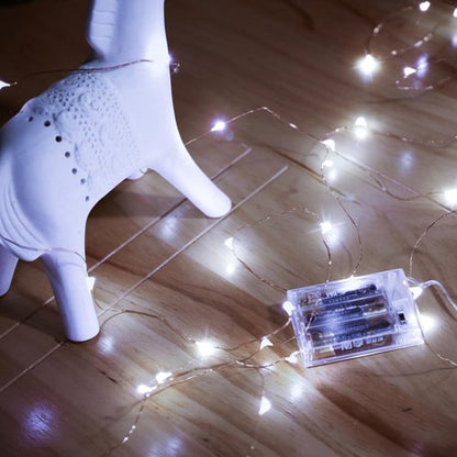 Ariceleo LED Fairy Lights - Battery Operated Mini Copper Wire String Lights | 5m/16ft Cool White for Bedroom, Weddings & Parties