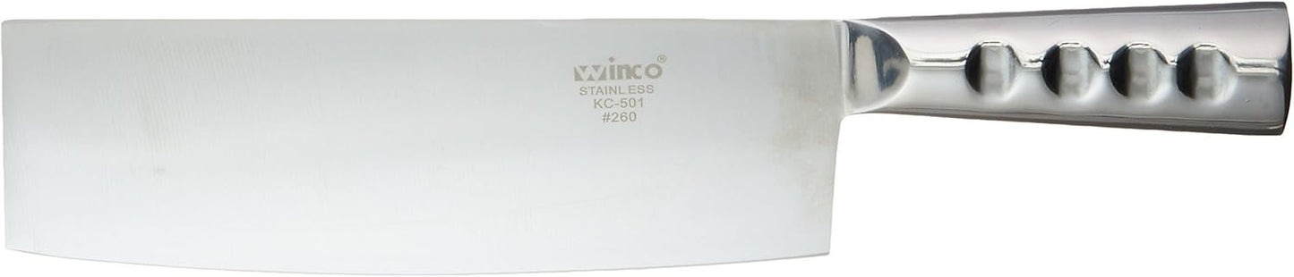 Winco KC-501 Chinese Cleaver, 8-Inch by 2.25-Inch Blade, Steel Handle