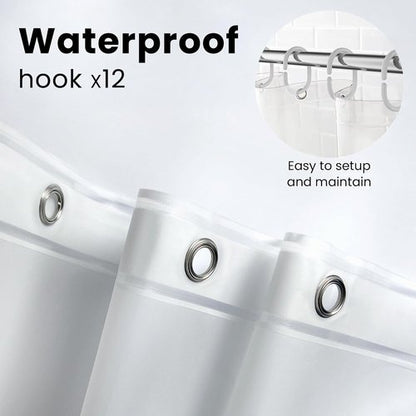 LiBa Waterproof Shower Curtain - Premium Non-Toxic PEVA with Rust-Proof Grommets | 72x72 (Pack of 2)