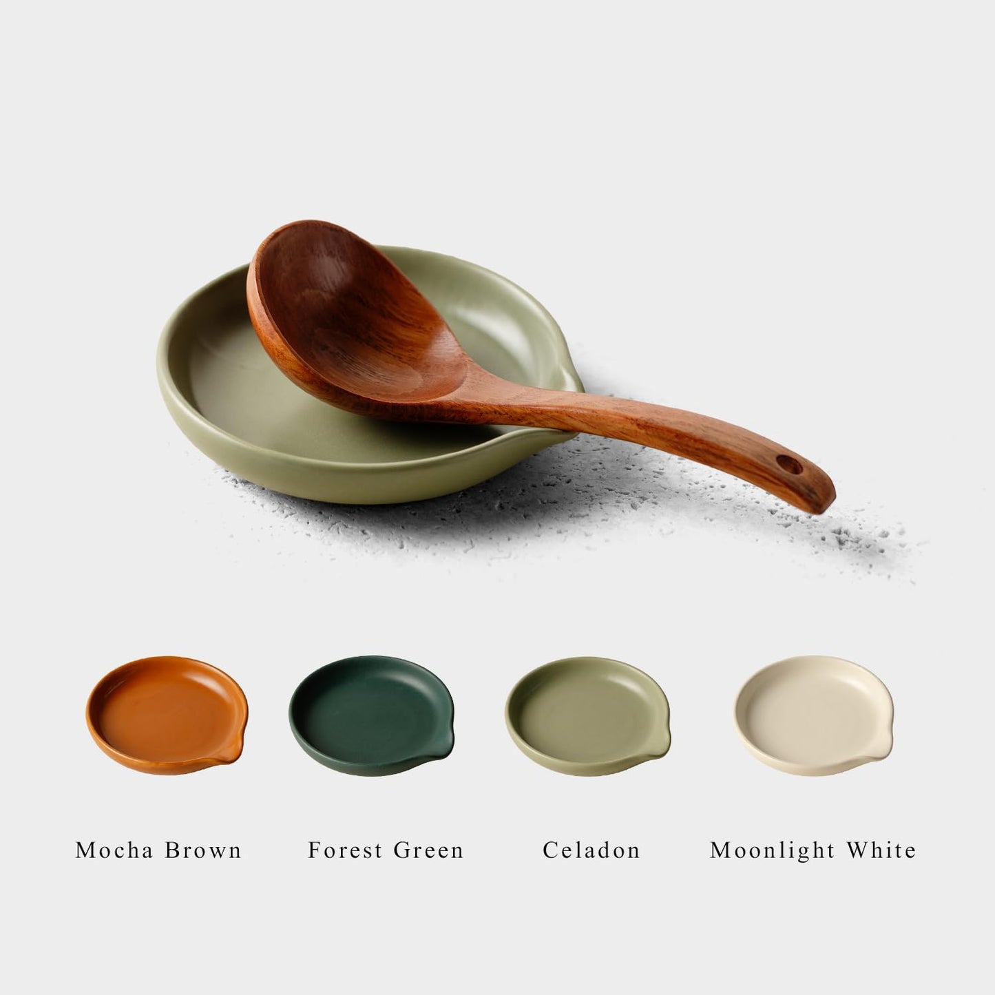 Ceramic Spoon Rest, 4 Pack Spoon Holder for Stove Top, Suitable for Placing Spoons, Spatulas, Whisks, Ladles