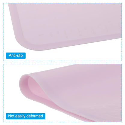 PATIKIL 24" x 16" Silicone Craft Mat, Nonstick Silicone Painting Sheets Art Mats for Resin Drawing DIY Clay, with 12 Color Dividers Brush Holder and Cleaning Cup, Pink