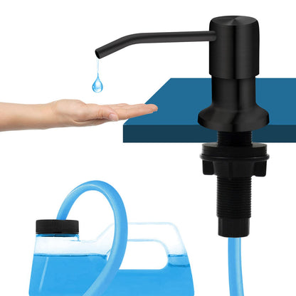 Soap Dispenser for Kitchen Sink, Kichen Sink SoapDispenser, 47" Extension Tube kit, Under Sink Soap Dispenser Pump, No Need More Refills, Good Suction Power, Black