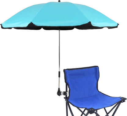 GRANDMEI Clamp,46 inches 50+ Chair Umbrella with UPF Clip on Parasol for Patio,Beach Chairs,Strollers,Wheelchairs,Golf
