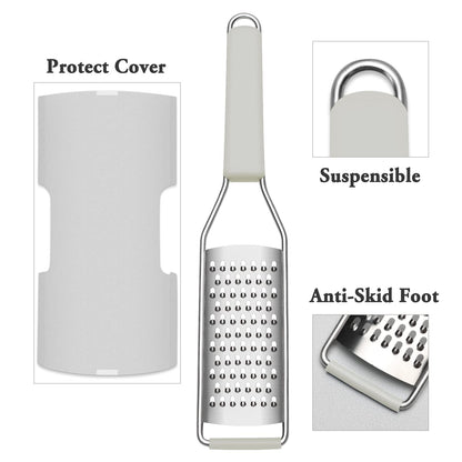 Cambom Cheese Grater Citrus Zester Lemon Zester Pack of 3-304 Stainless Steel - A Sharp Tool for Parmesan Cheese, Ginger, Garlic, Nutmeg, Chocolate, Vegetables，Fruits，Dishwasher Safe Clear
