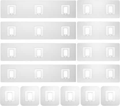 14 Pack Lsnisni Shower Caddy Adhesive Replacement, Waterproof Shower Shelf Adhesive Strips, Strong Adhesive Flat Hooks