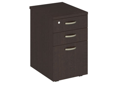 Bush Business Furniture Easy Office 60W 4 Person Cubicle Desk with File Cabinets and 45H Panels in Mocha Cherry