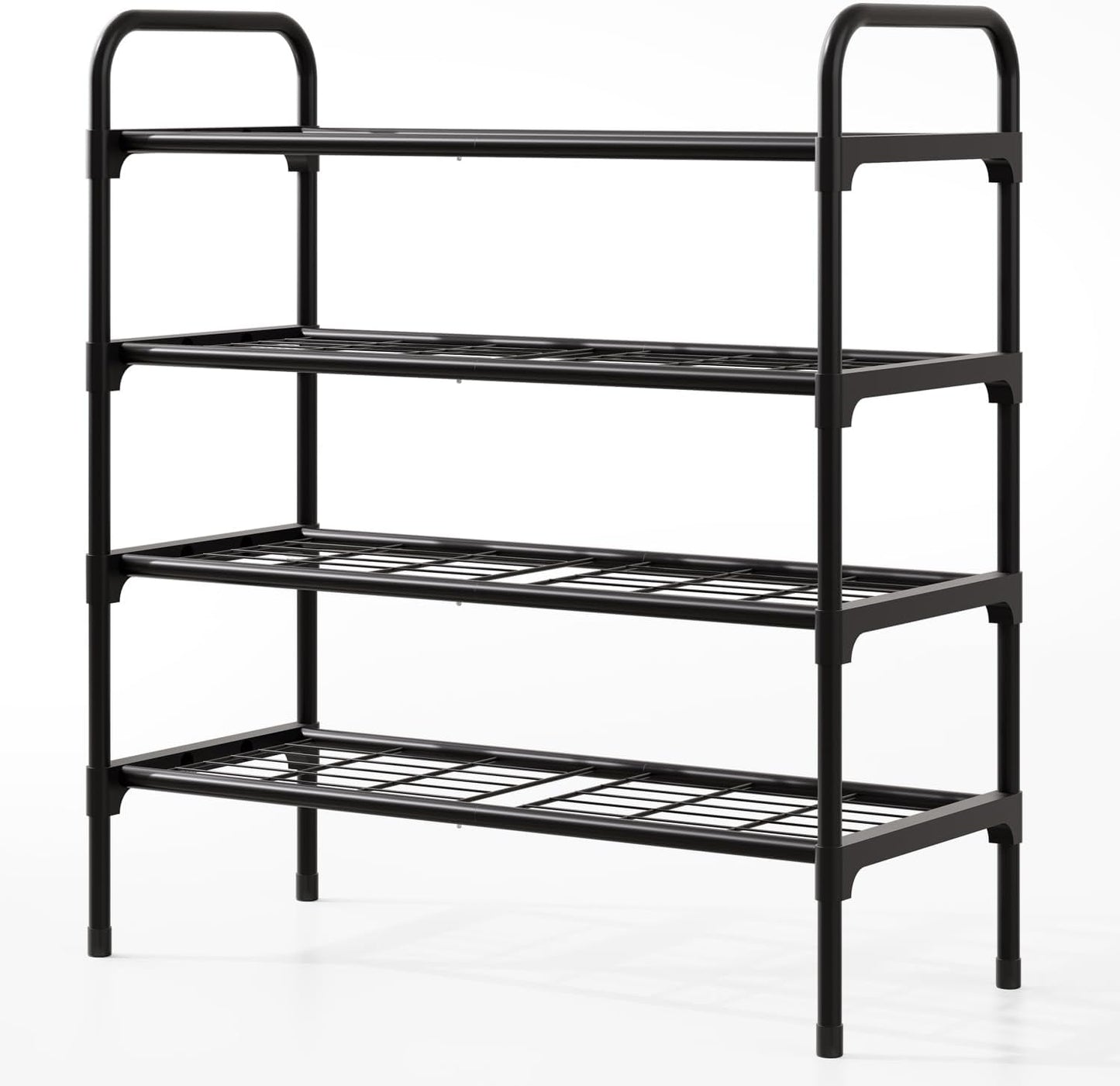 Tujurich 4-Tler Closet Shoe Rack Organlzer, Rustproof lron, Spaclous Shoe Storage Shelf for or Entryway, Fits Sneakers