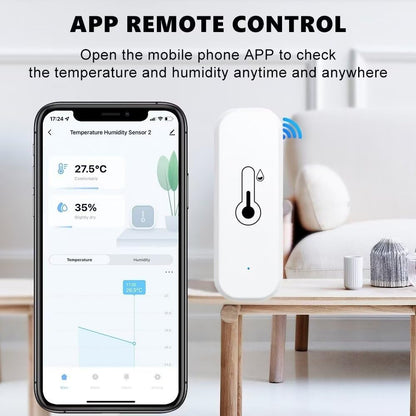 Wifi & Bluetooth Temperature and Humidity Sensor - Compatible with Alexa and Google Home (1 Pack)